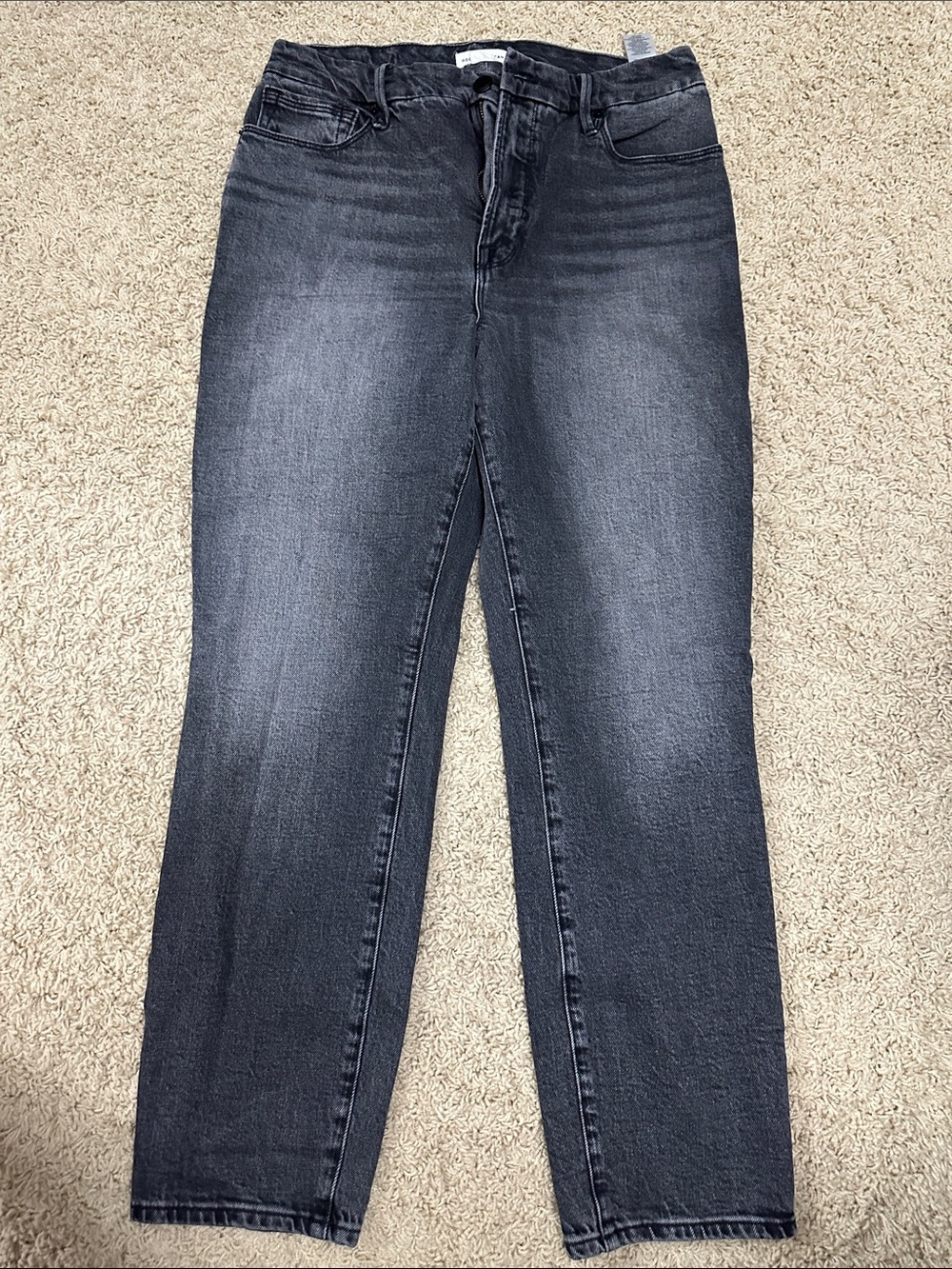 Good American High-Rise Washed Black Jeans